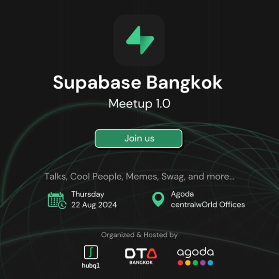 Event Cover Photo for Supabase Bangkok Meetup 1.0