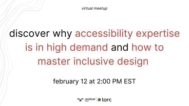 Cover Photo for Virtual Tech Meetup: Advancing Your Career with Accessibility Expertise