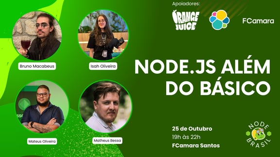 Event Cover Photo for FCamara + NodeBR + Elastic - Node.js além do básico