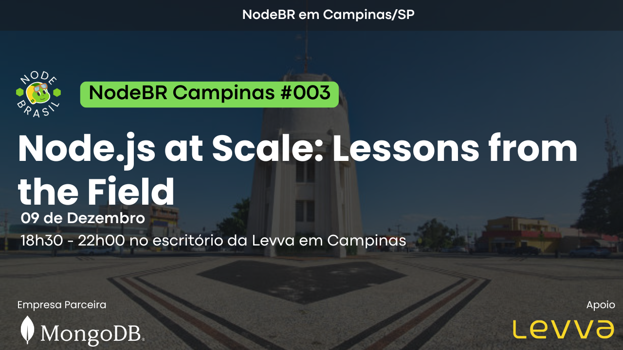 Cover Photo for NodeBR [Campinas 003] - Node.js at Scale: Lessons from the Field