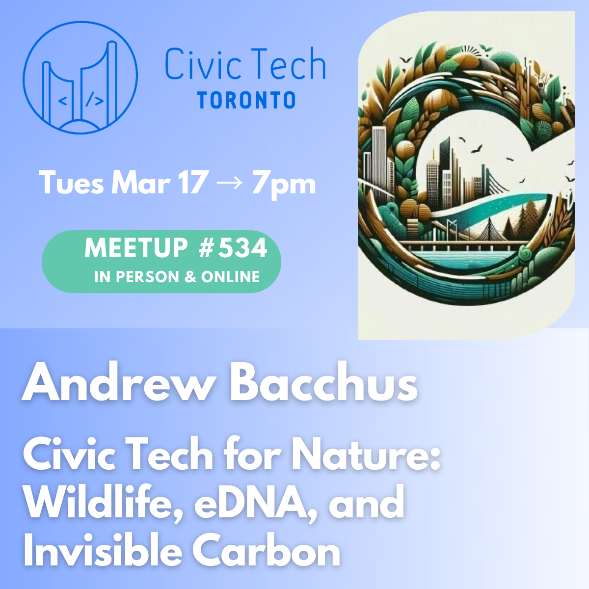 Event Cover Photo for Civic Meetup #534: Civic Tech for Nature: Wildlife, eDNA, and Invisible Carbon