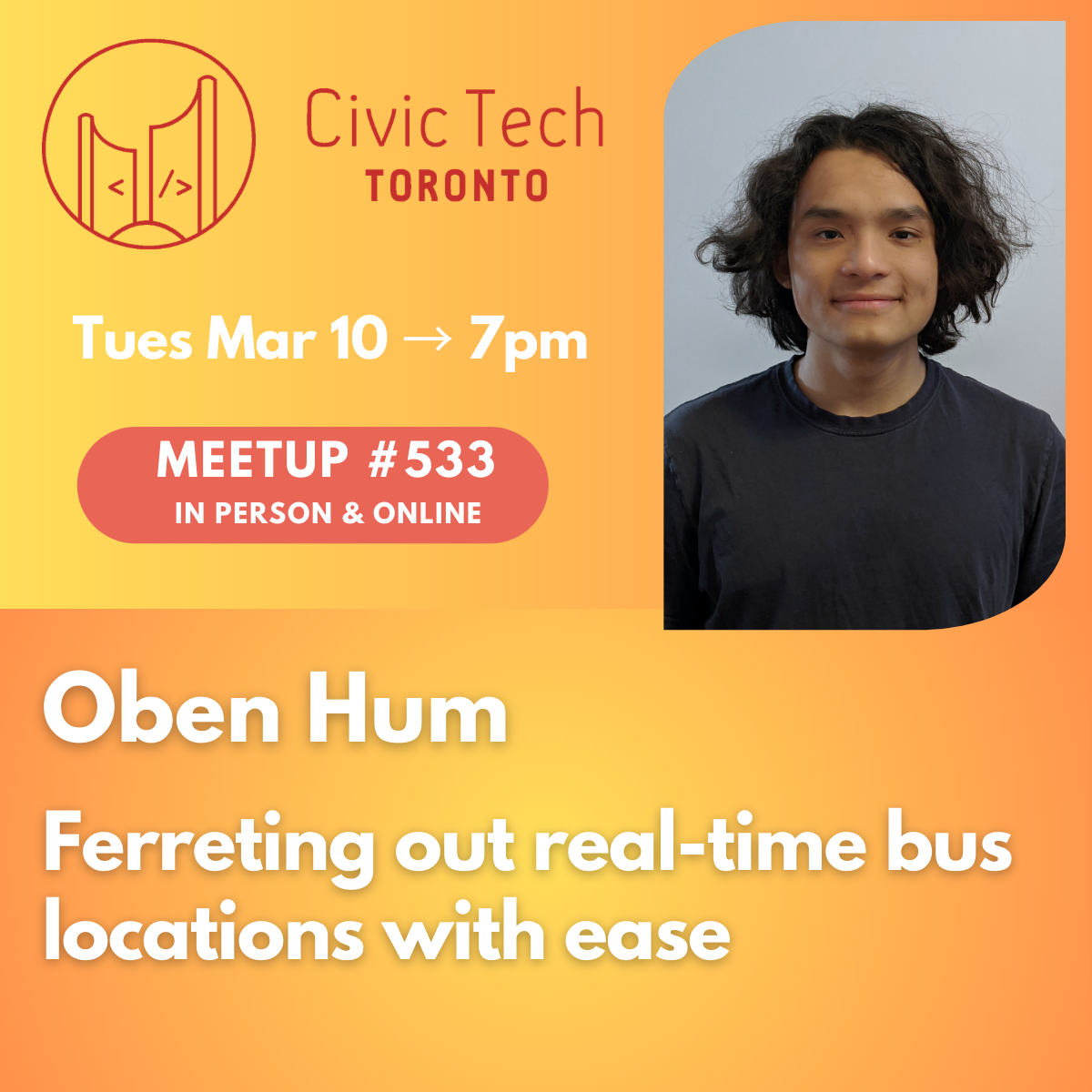 Event Cover Photo for Civic Meetup #533: Ferreting out real-time bus locations with ease