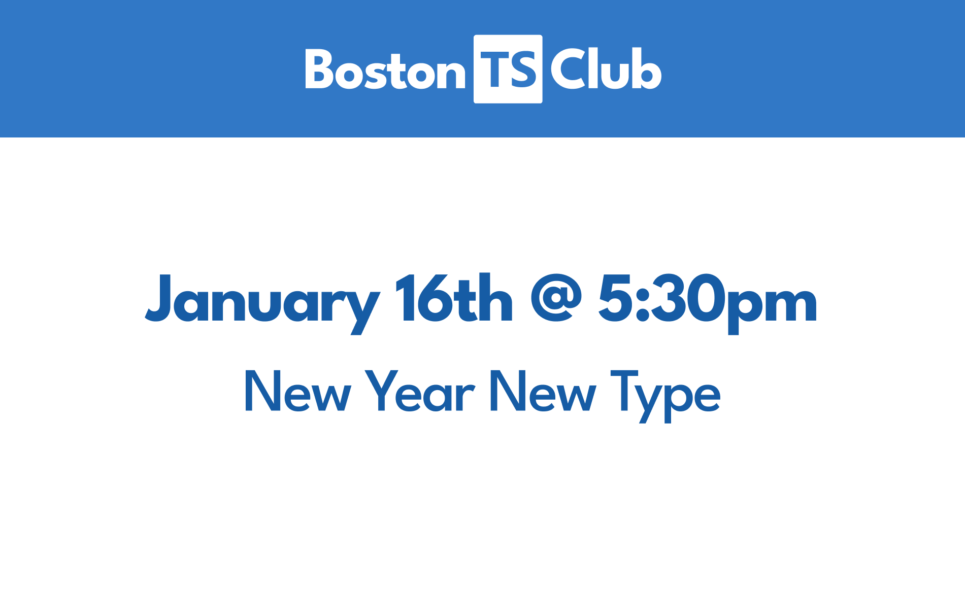 Event Cover Photo for Boston TypeScript Meetup VI: New Year New Type