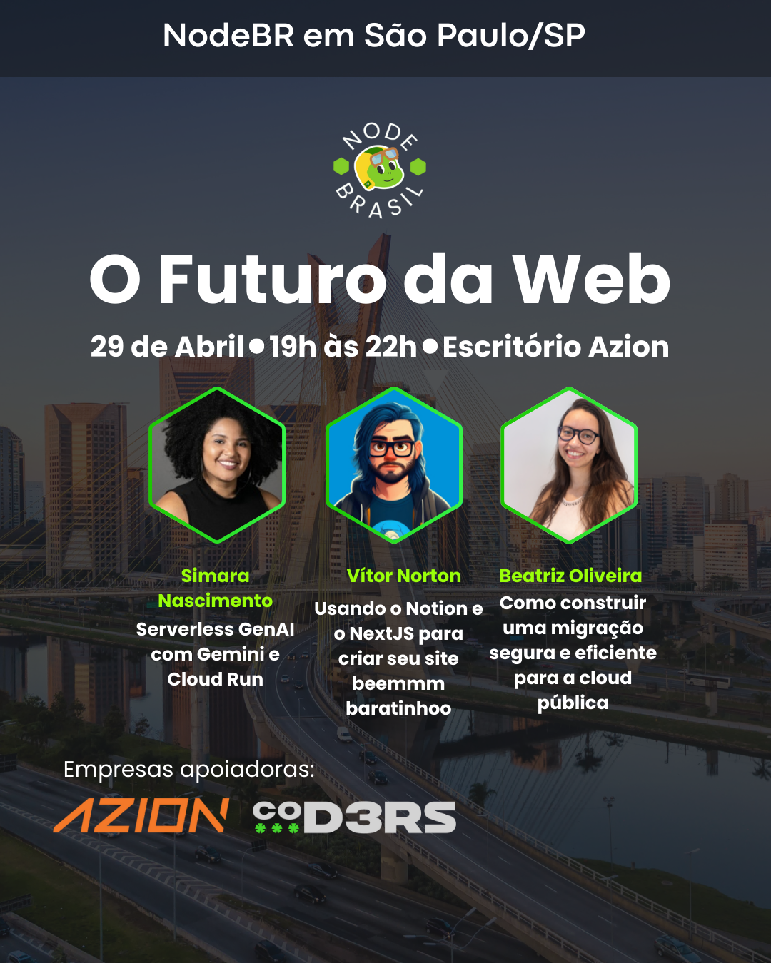 Event Cover Photo for NodeBR [São Paulo] #73 - O Futuro da Web