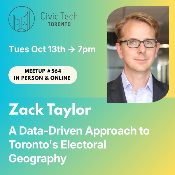 Event Cover Photo for Civic Meetup #564: A Data-Driven Approach to Toronto's Electoral Geography