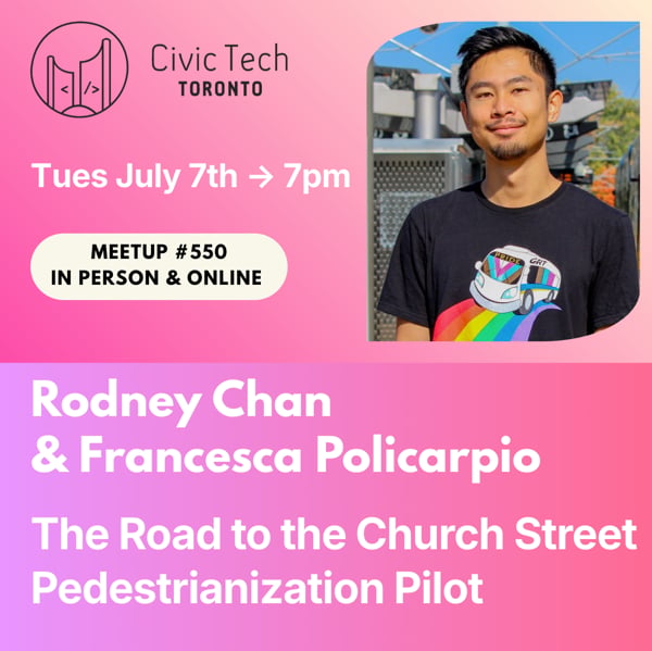 Event Cover Photo for Civic Meetup #550: The Road towards the Church Street Pedestrianization Pilot: Inspirations, Challenges, and Future Opportunities