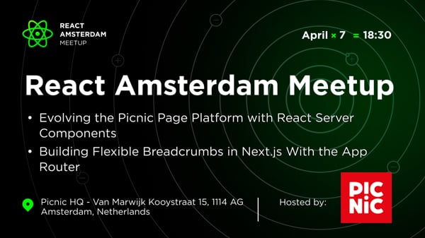 Event Cover Photo for React Amsterdam Meetup: React Server Components & more!