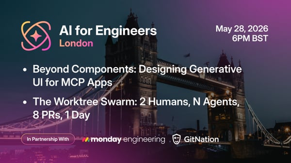 Event Cover Photo for Agents who code and Generative UI - AI Native Engineers London Meetup
