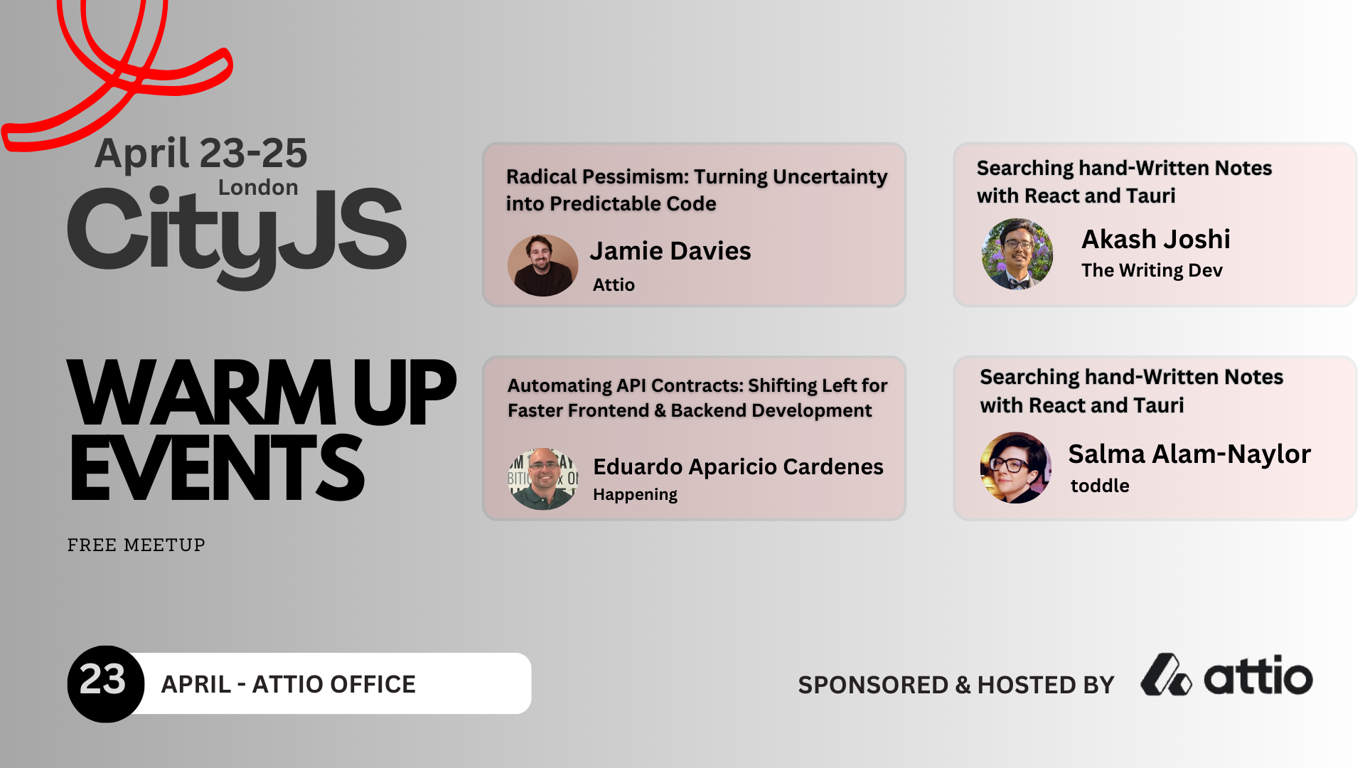 Event Cover Photo for CityJS x JSMonthly April Meetup