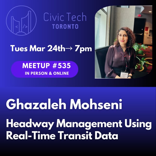 Event Cover Photo for Civic Meetup #535: Headway Management Using Real-Time Transit Data