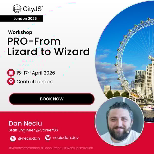 Event Cover Photo for CityJS Workshop - From Lizard to Wizard