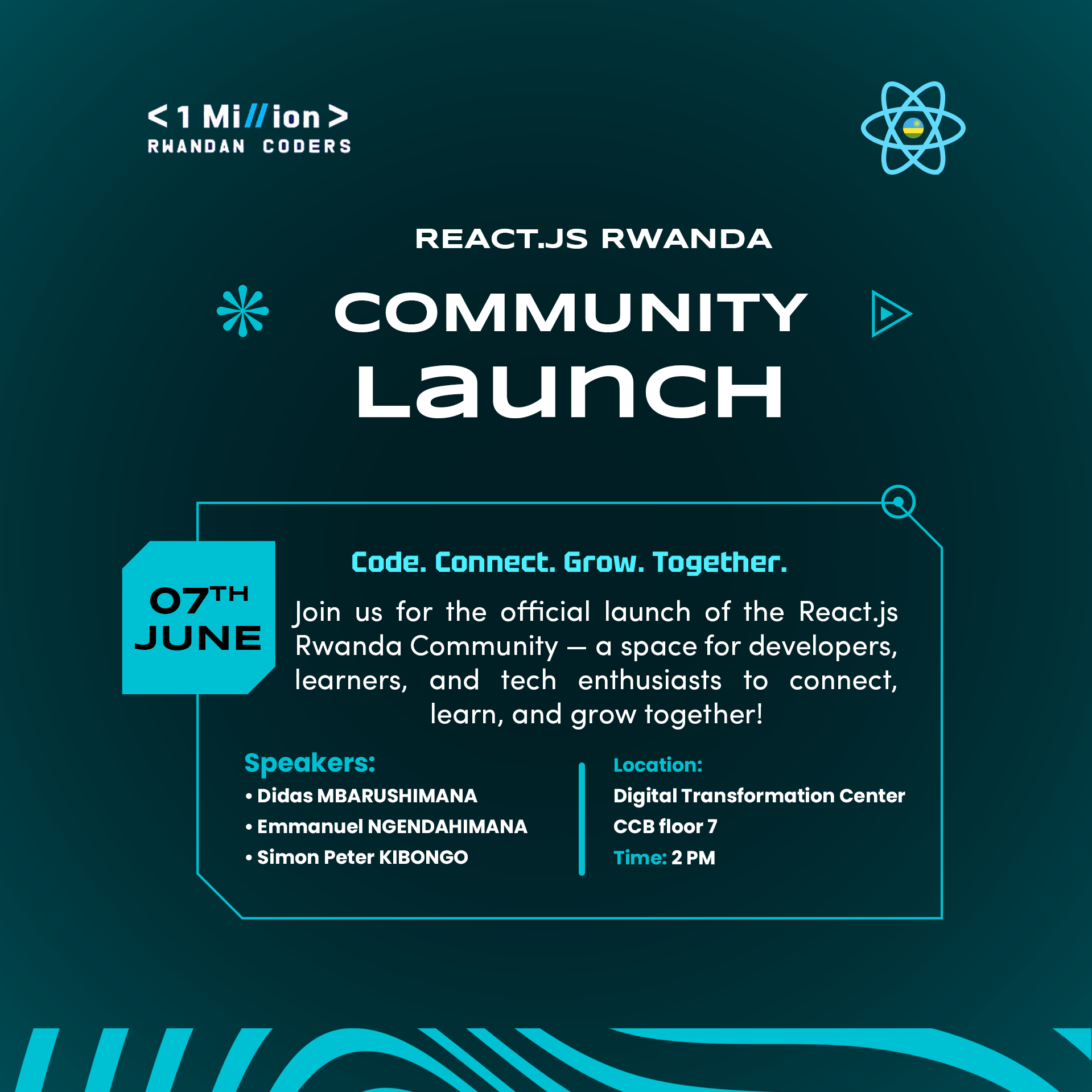 Event Cover Photo for ReactJS Rwanda Community Launch