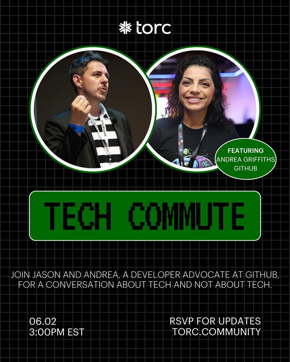 Cover Photo for #techcommute with Andrea Griffiths 