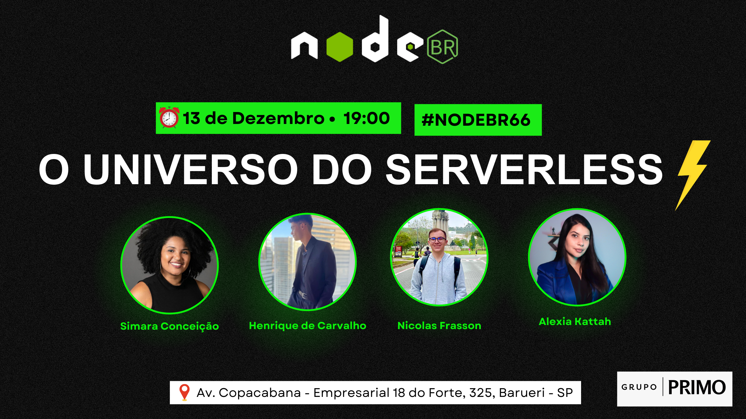 Cover Photo for NodeBR #66 - O universo do Serverless