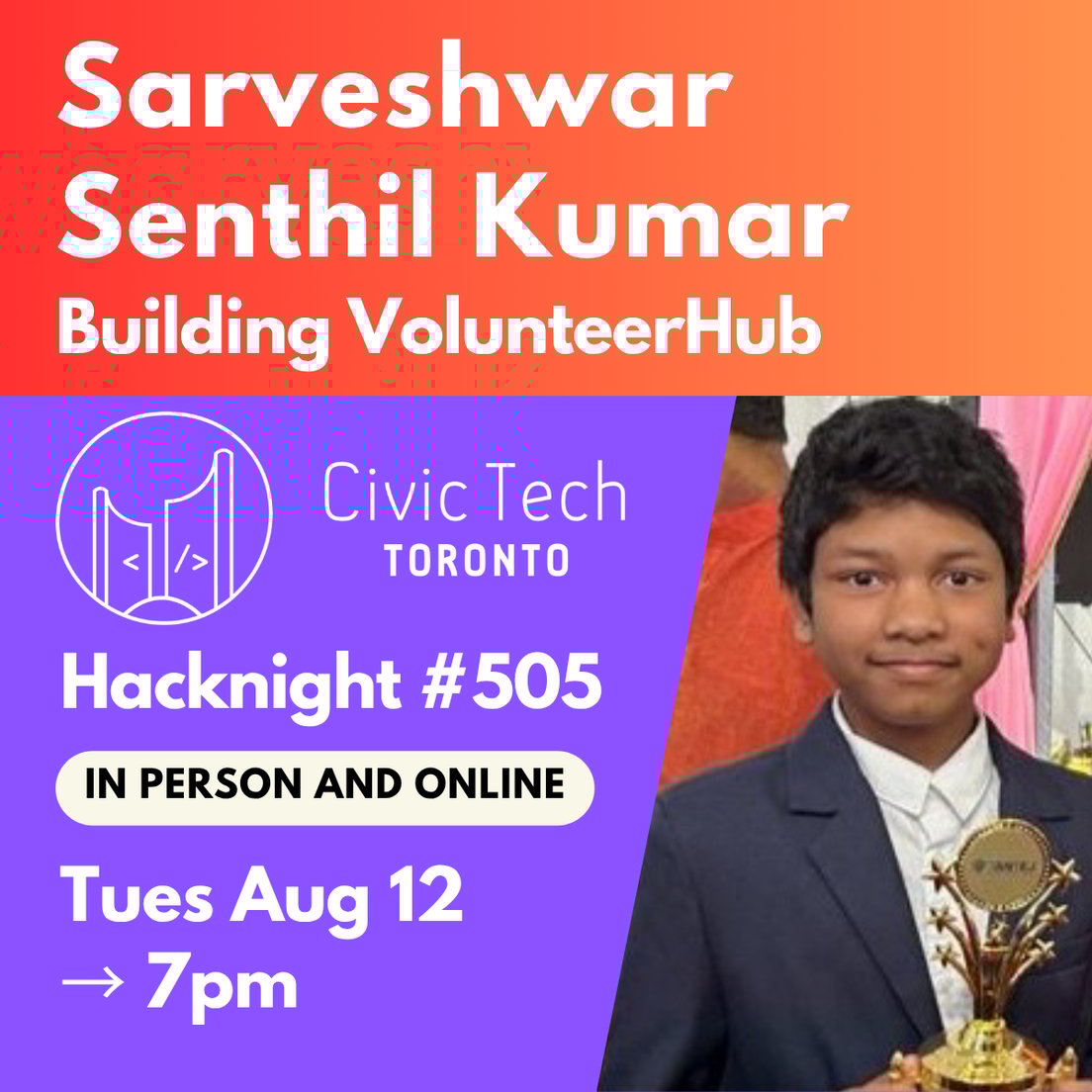Cover Photo for Civic Hacknight #505: Building VolunteerHub — making volunteering easy and addictive