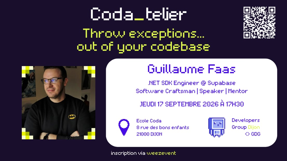 Cover Photo for Atelier : Throw exceptions... out of your codebase