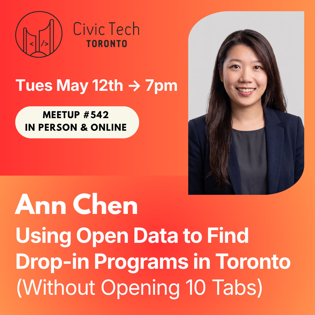 Cover Photo for Civic Meetup #542: Using Open Data to Find Drop-in Programs in Toronto (Without Opening 10 Tabs)