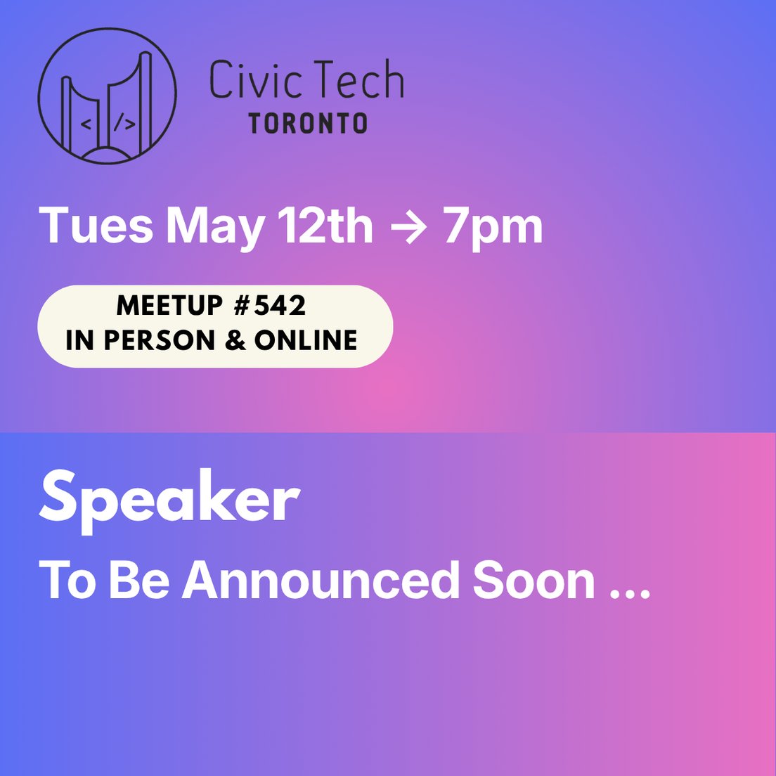 Cover Photo for Civic Meetup #542: Speaker To Be Announced