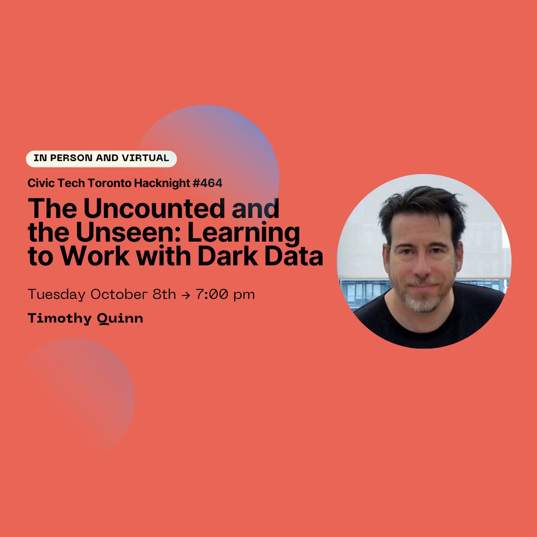 Cover Photo for Civic Hacknight #464: Learning to Work with Dark Data
