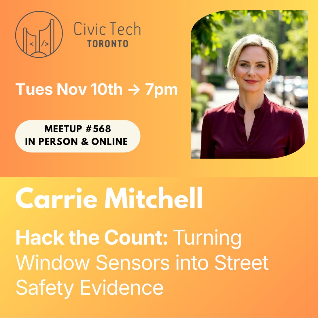 Cover Photo for Civic Meetup #568: Hack the Count: Turning Window Sensors into Street Safety Evidence