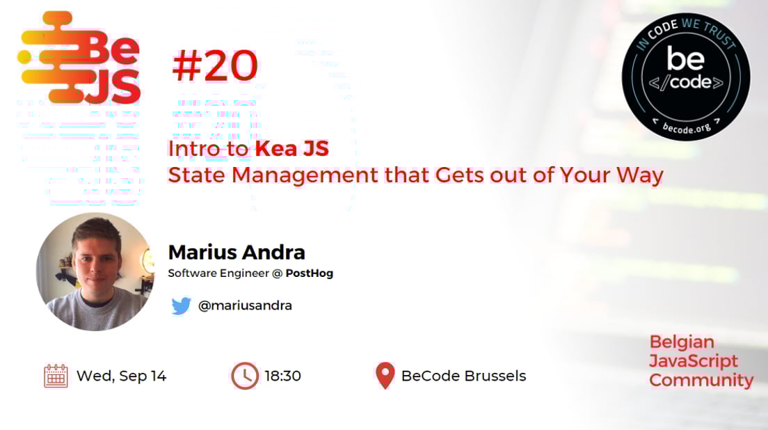 Cover Photo for Meetup BeJS #20 : Scaling your Frontend with Kea JS