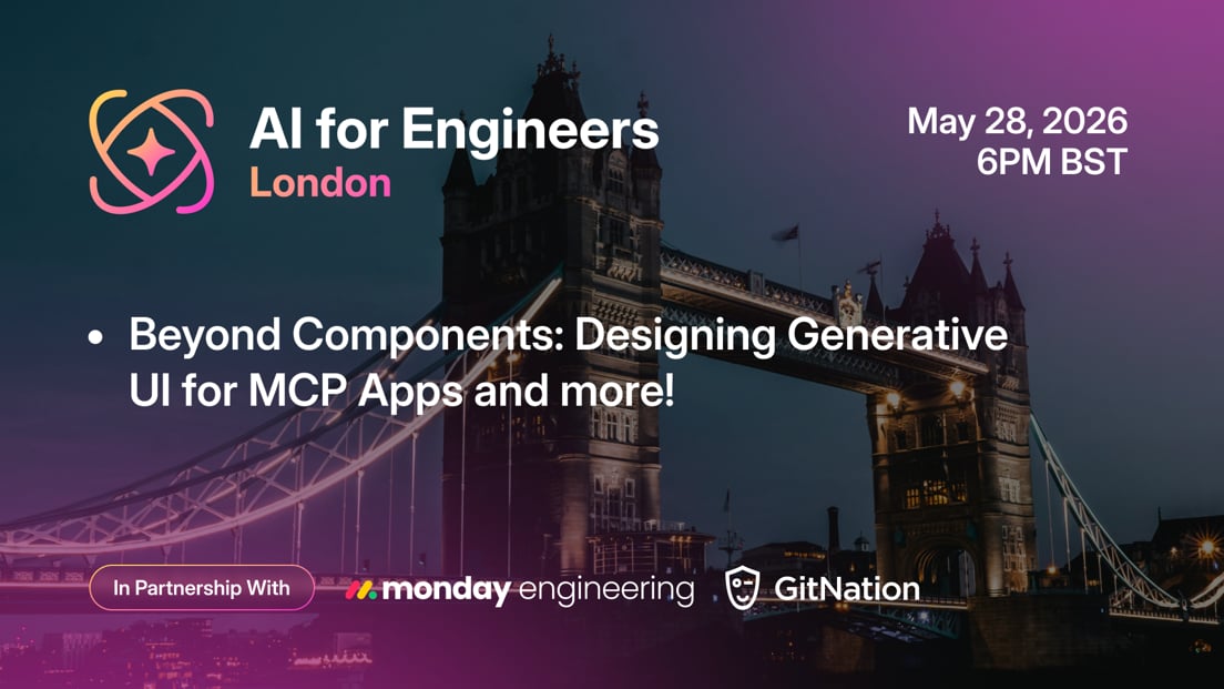 Cover Photo for Agents who code and Generative UI - AI for Engineers London Meetup