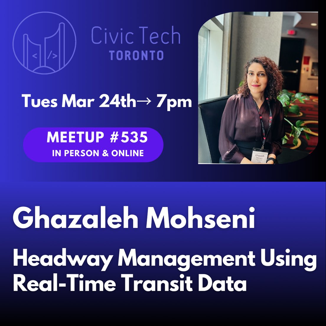 Cover Photo for Civic Meetup #535: Headway Management Using Real-Time Transit Data