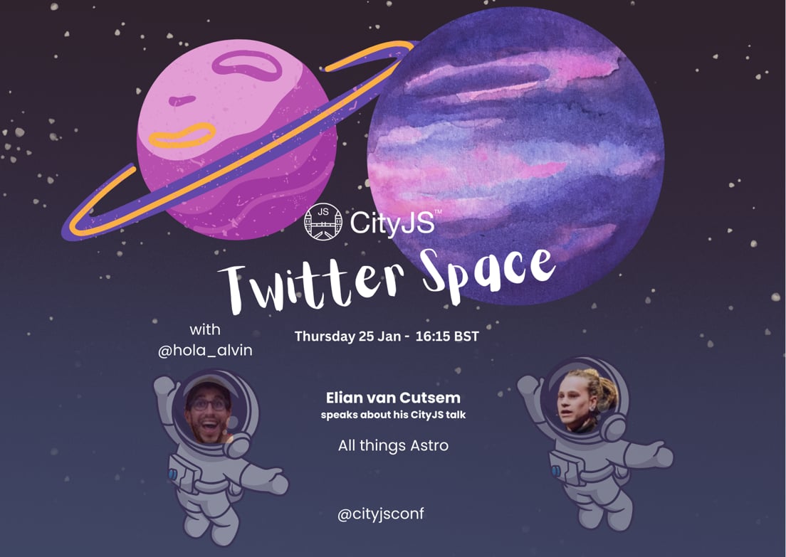Cover Photo for CityJS X (former Twitter) Space - Meet Speaker Elian van Cutsem