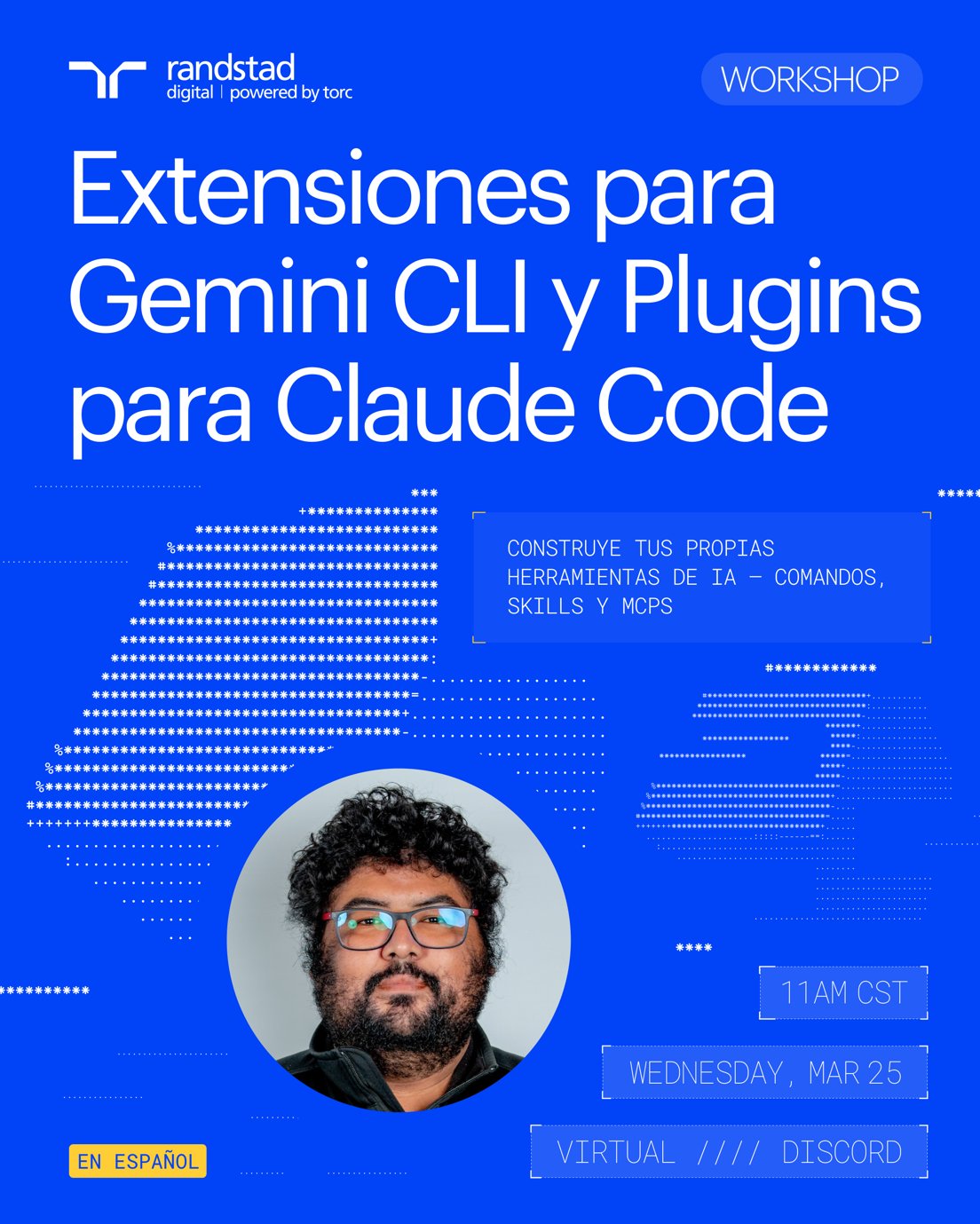 Cover Photo for Workshop: Crea extensiones para Gemini y plugins para Claude Code desde cero