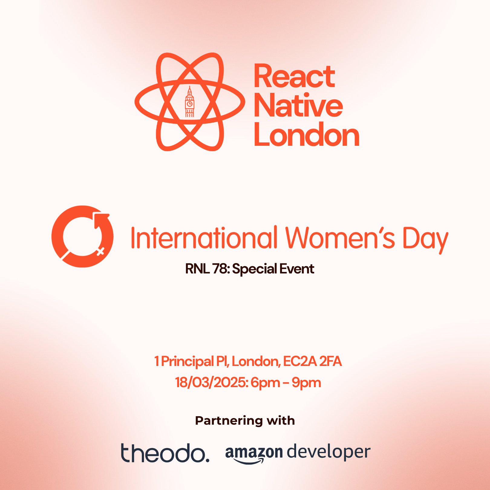 Cover Photo for ⚛️ React Native London - Mar 2025 - International Womens Day