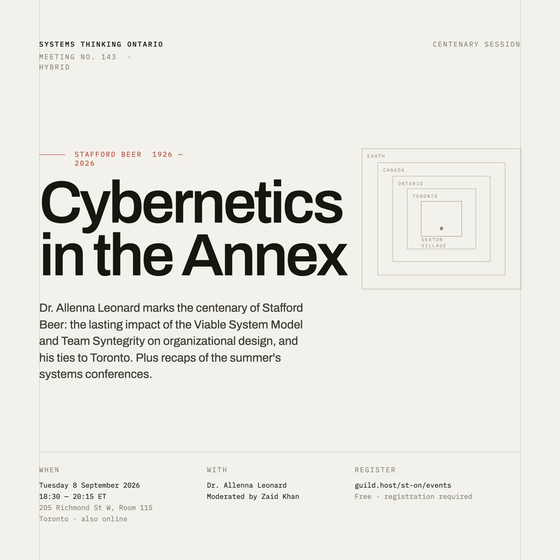 Cover Photo for Cybernetics in the Annex: Celebrating Stafford Beer’s Centenary + Summer Conferences Recap