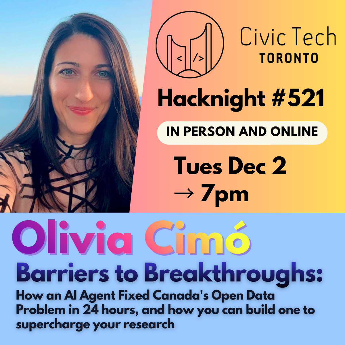 Cover Photo for Civic Hacknight #521: Barriers to Breakthroughs:  How an AI Agent Fixed Canada's Open Data Problem in 24 hours