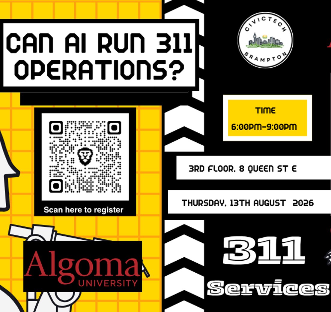 Cover Photo for CivicTechBrampton 20th Meetup: Can AI run 311?