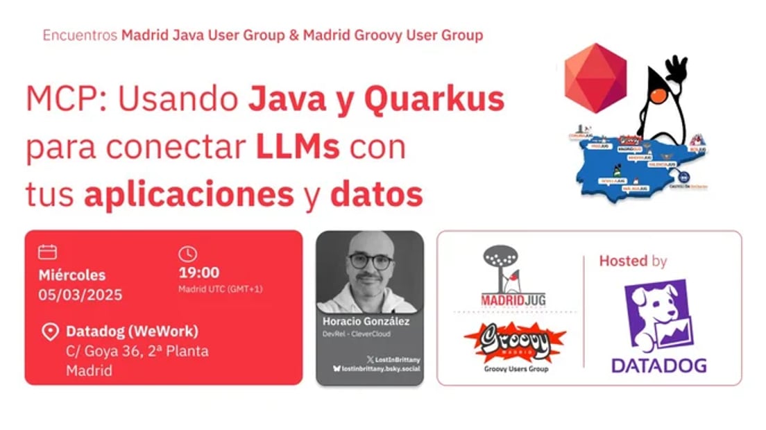 Cover Photo for MCP: usando Java y Quarkus para conectar LLMs con tus aplicaciones y datos