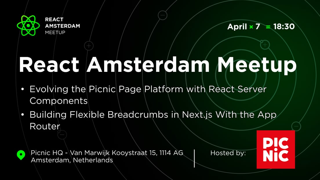 Cover Photo for React Amsterdam Meetup: React Server Components & more!