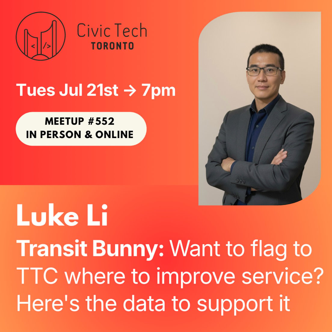 Cover Photo for Civic Meetup #552: Want to flag to TTC where to improve service? Here's the data to support it