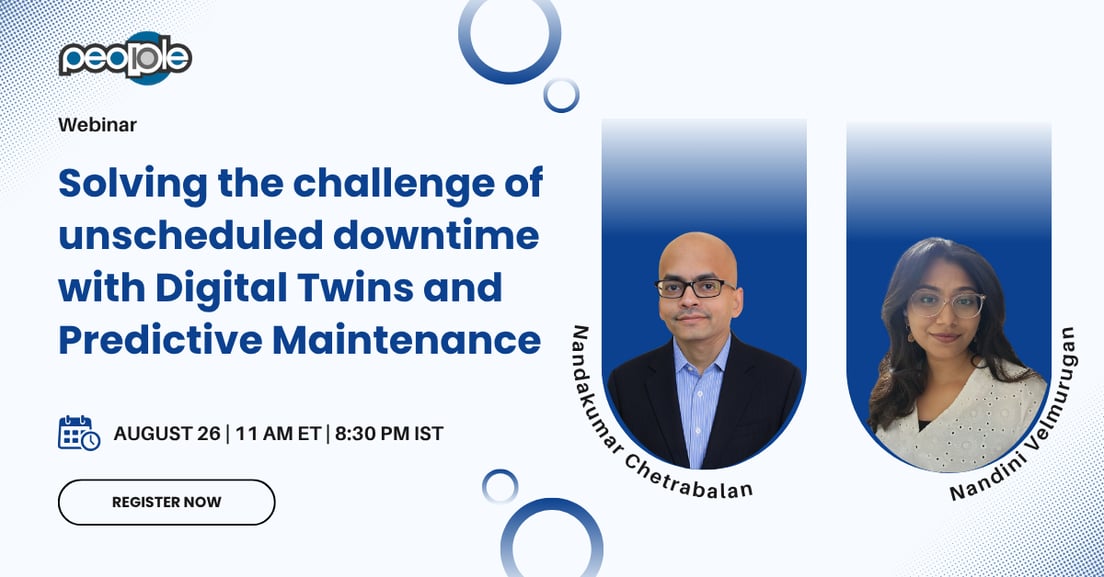 Cover Photo for Webinar - Solving the challenge of unscheduled downtime with Digital Twins and Predictive Maintenance