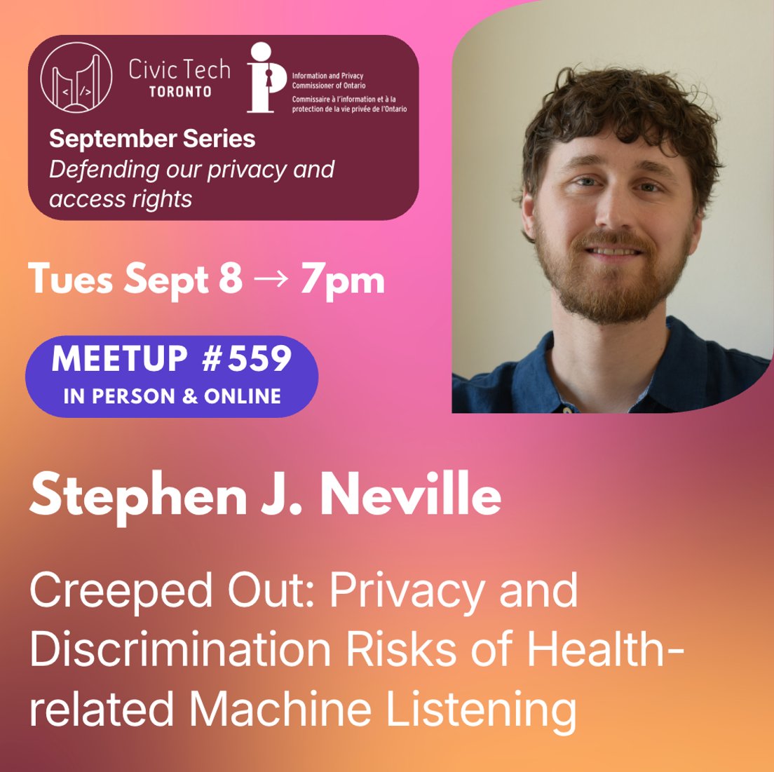 Cover Photo for Civic Meetup #559: Creeped Out: Privacy and Discrimination Risks of Health-related Machine Listening