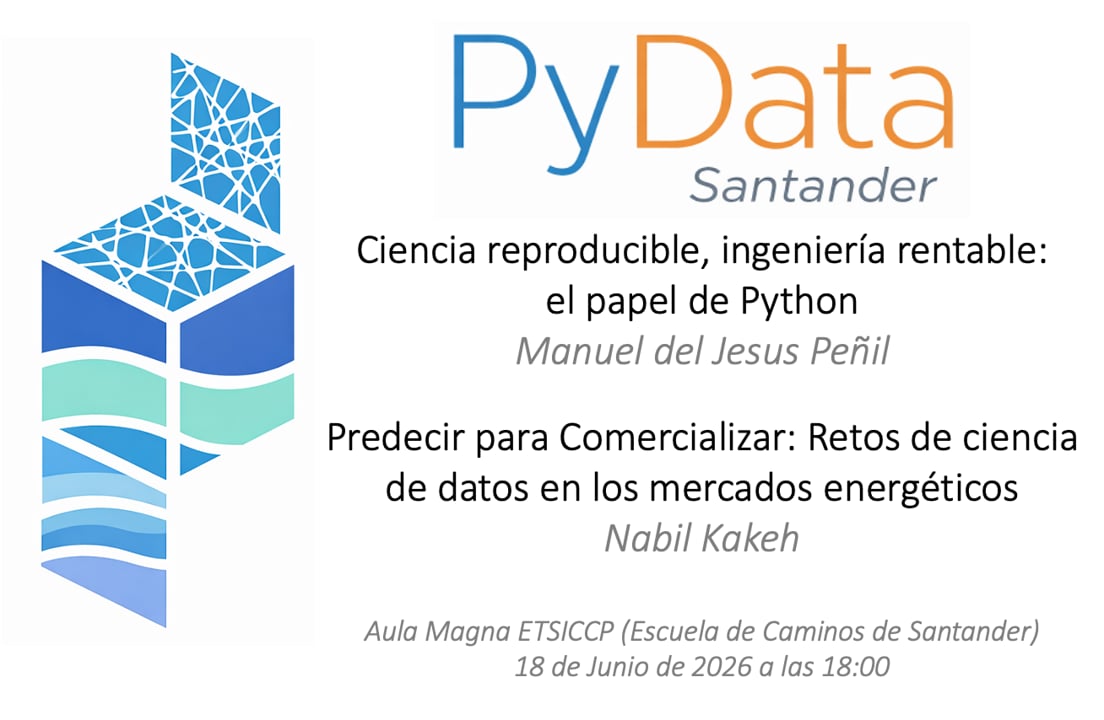 Cover Photo for 2º PyData Santander - Ciencia con Python y Mercados Energéticos