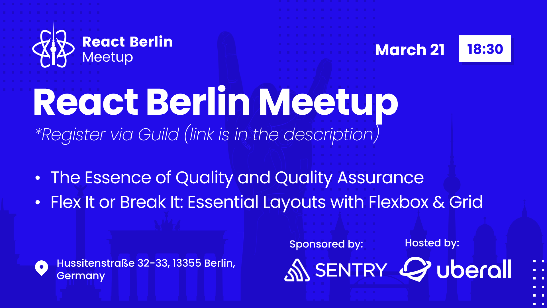 Cover Photo for React Berlin Meetup: The Essence of Quality and Quality Assurance & more