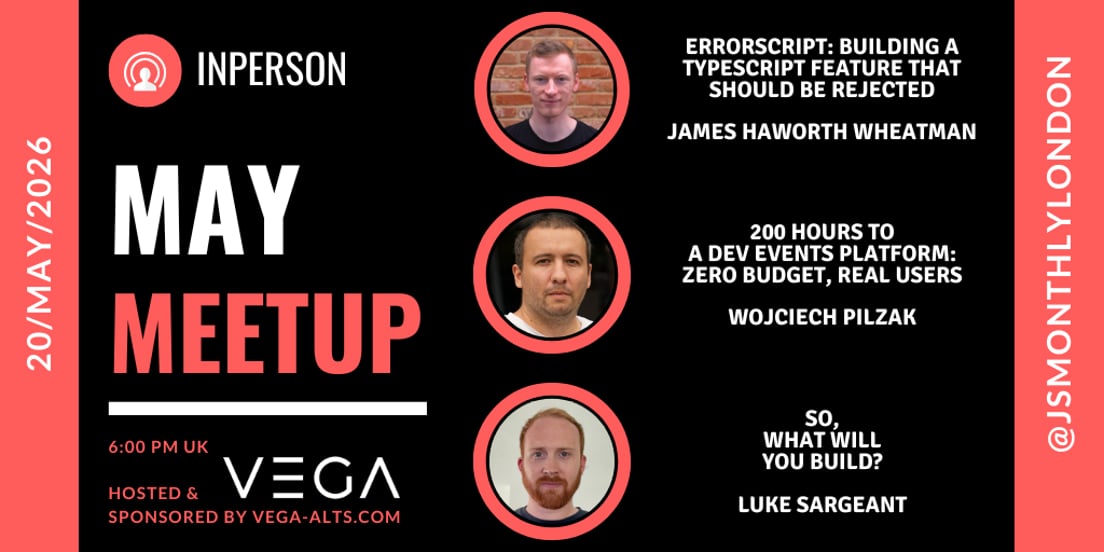 Cover Photo for JSMonthly London May Meetup #206