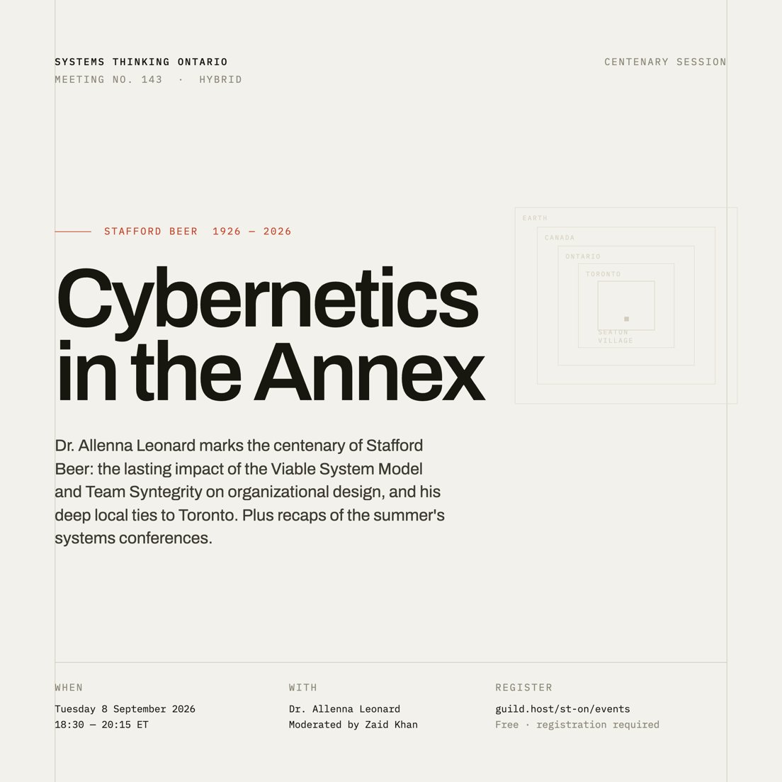 Cover Photo for Cybernetics in the Annex: Celebrating Stafford Beer’s Centenary + Summer Conferences Recap