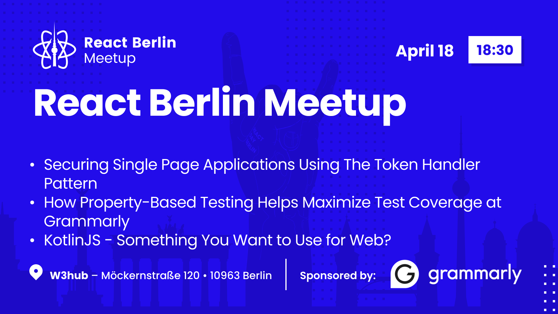 Cover Photo for React Berlin Meetup: Securing Single Page Applications & more