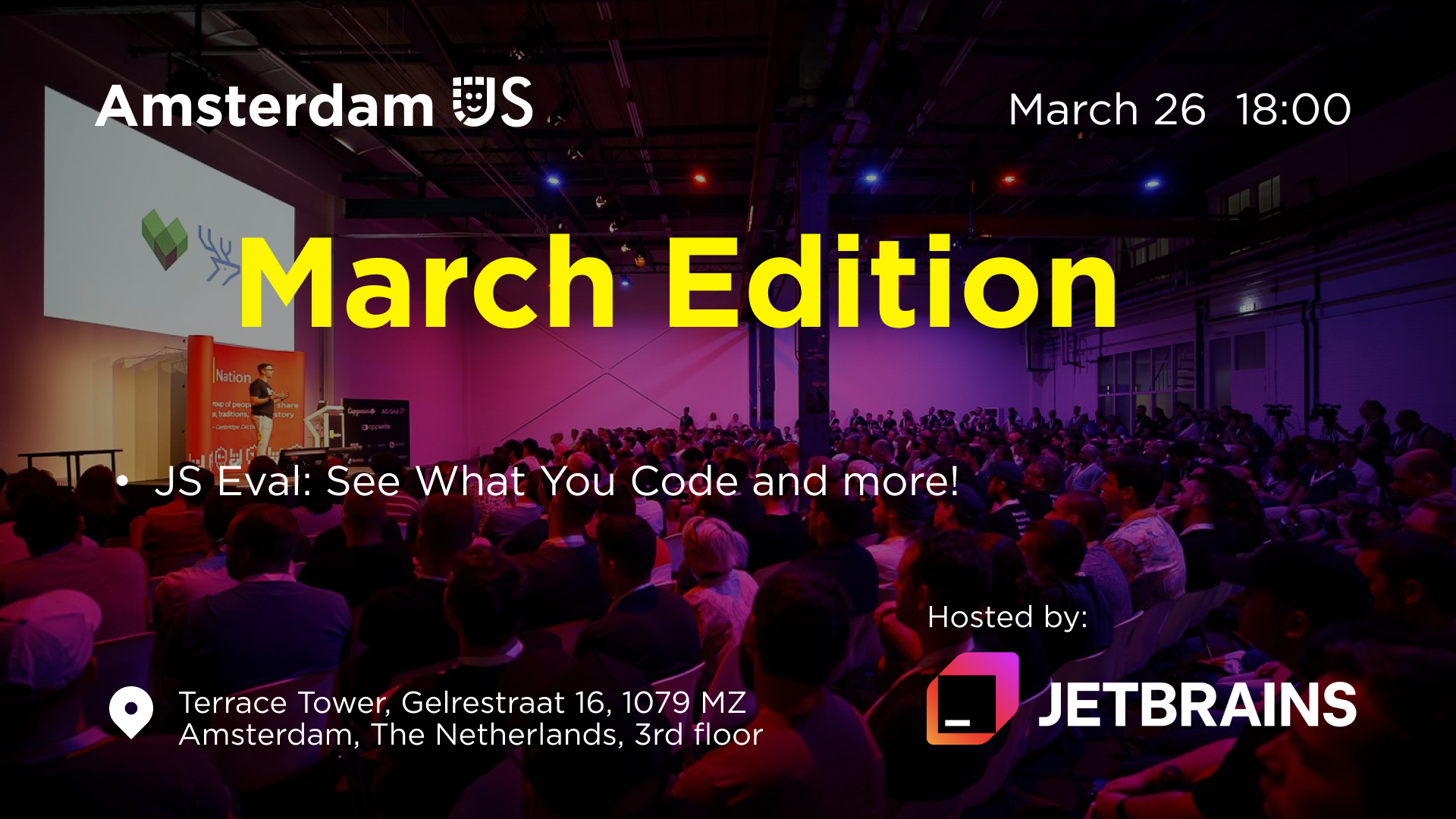 Cover Photo for AmsterdamJS Meetup: Instant Code Evaluation & more