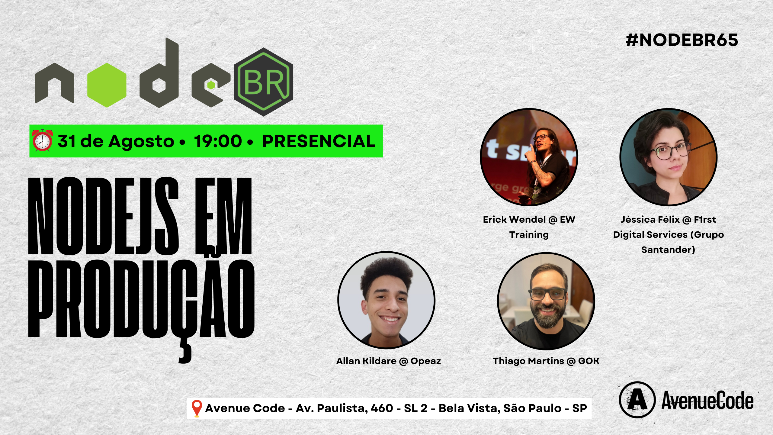 Cover Photo for NodeBR #65 - Node.js em produção