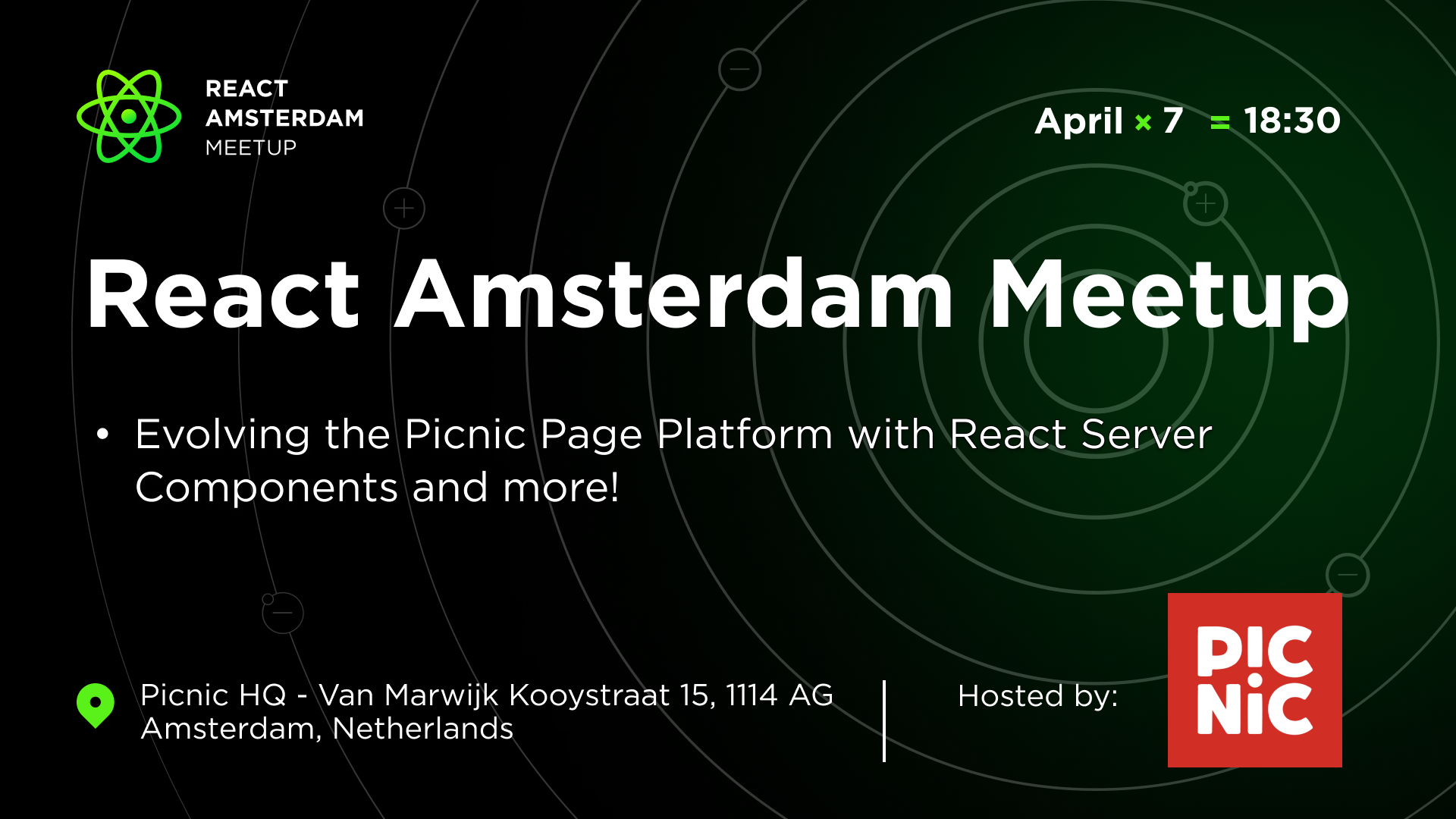 Cover Photo for React Amsterdam Meetup: React Server Components & more!