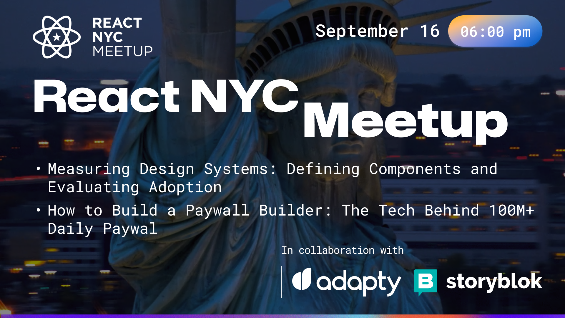 Cover Photo for React.NYC Meetup - Defining Components in Design Systems & more