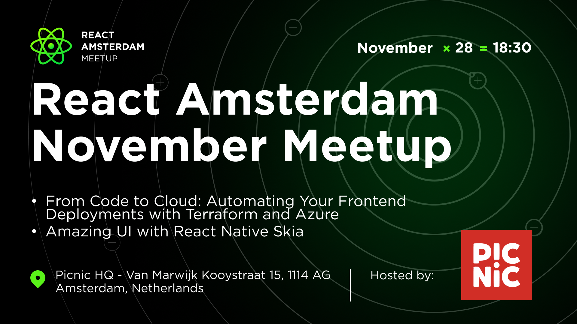Cover Photo for React Amsterdam November Meetup