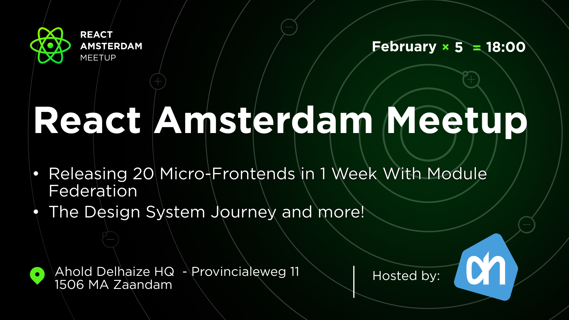 Cover Photo for React Amsterdam Meetup: The Design System Journey & more!