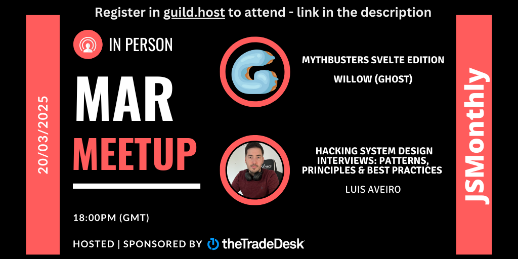 Cover Photo for JSMONTHLY MARCH MEETUP